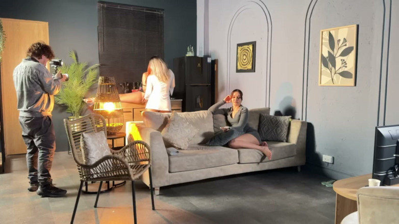 celestealba: Behind the Scenes Lesbians Fuck Separately with the Visitor