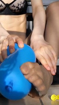 Crushing Balloons in Pantyhose