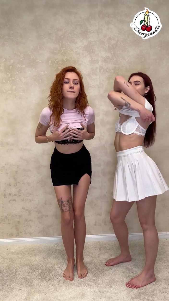 Cherrycandle: Two Hot Girls Do Striptease for You