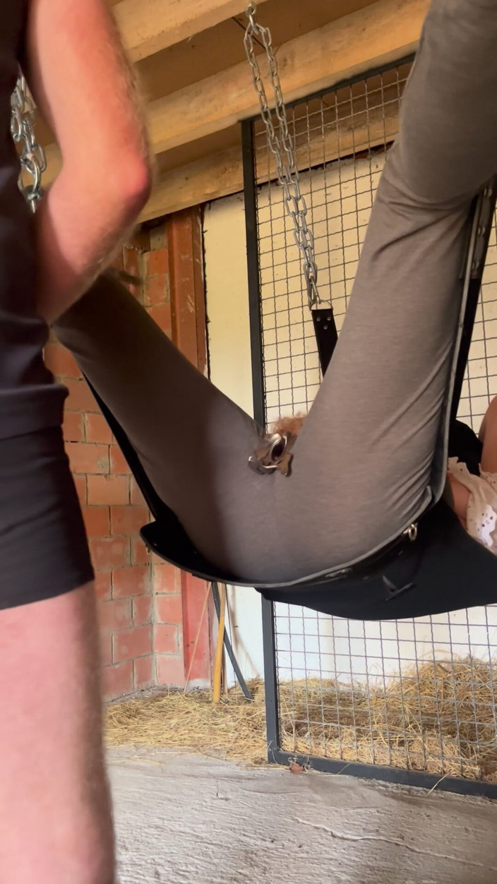 Farmer-Farmgirl: Pissed in Her Pussy Through a Speculum - Blindfolded Slut Farmgirl...