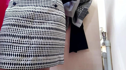 Elena: Omg! Russian stepmommy trying on skirts in a fitting room...