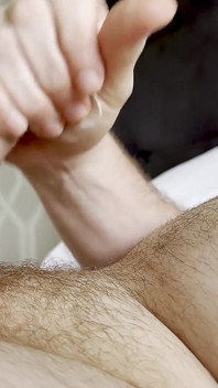 Stroking My Big White Cock