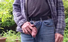 Masturbating Outdoors - Showing off for Neighbours Wearing Jeans Talking Dirty and Cumming - Rockard Daddy