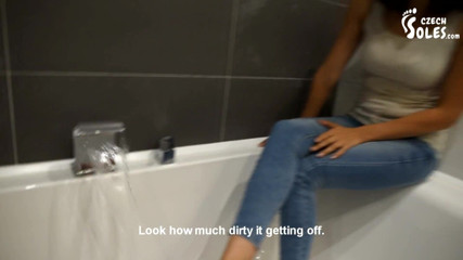 Czech Soles - foot fetish content: Walking barefoot and getting her sexy soles very dirty