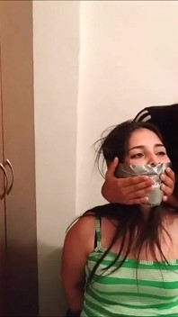 Thoroughly Sock-, Tape- And OTN-Gagged By Little Stepsister!