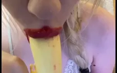 Dildo Sucked Elza Cum
