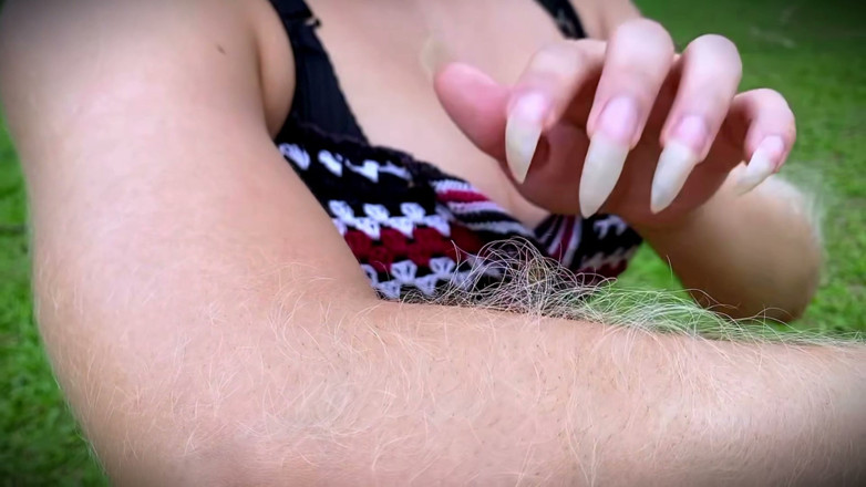 Goddess Li: Applying Mascara to My Arm Hairs in the Park.