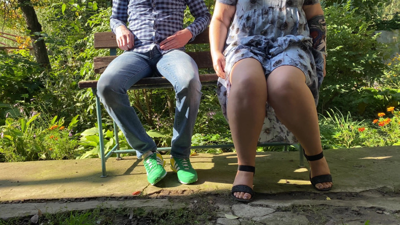 OurFetishLife: Gorgeous mother-in-law pissing with legs spread outdoors