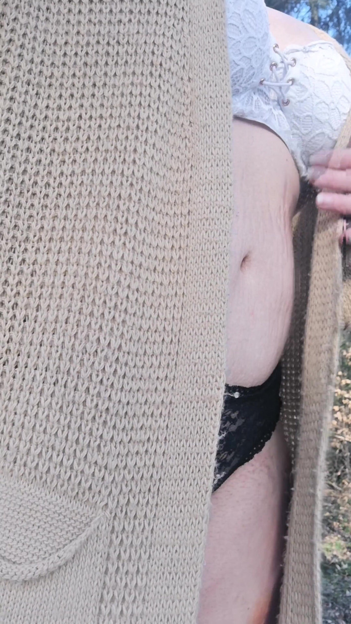 Miststueck69: My Hairy Pussy Fucked with Dildo Outside in the Forest