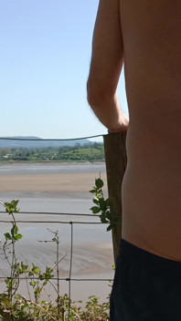 Public Masturbation, Big Uncut Cock Cumming by the River in the Sunshine - Rockard Stepdaddy