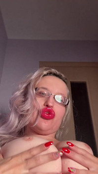 Bimbo Big Lips Blowjob JOI Eye Glasses