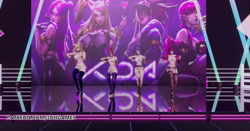 3D-Hentai Games: Black Pink - How you like that naked dance, Ahri, Akali,...