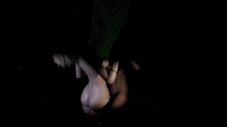 Wraith ward: Two sexy Elves put on an Erotic Lesbian Show
