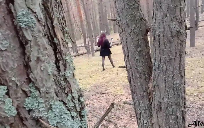 Afemeria: Horny Babe Caught in the Forest and Doggystyle Fucked