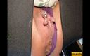 Les Gourmands: My step sister jerks off her pierced clit, close up,...