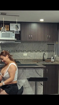 MILF Latina Back From Biking, My Horny Wife Sucks My Cock and Makes Me Cum All Over Her Big Tits