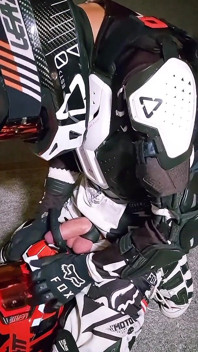 Horny Motocross Player Cumming on Boyfriend Helmet