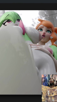 Transgender Big Breast Fuckemon Cums Hard While Getting Thigh Fucked