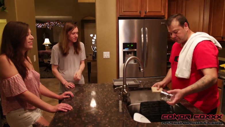 Horny Household: Getting in a Quick Fuck While Stepdad's Away