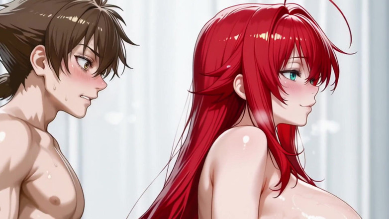 Prznai: Akeno, Rias and Issei (ffm) Dxd