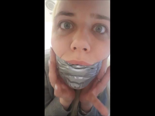 Self-gagged on an Airplane! (Selfgags classic)