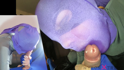 Nylon Xtreme: Katy with zentai catwoman Make blowjob encasement Nylon