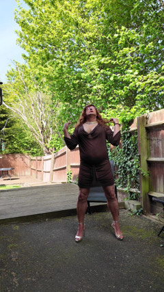 Sexy Crossdresser Kellycd2022 in Sexy See Thru Dress and Heels