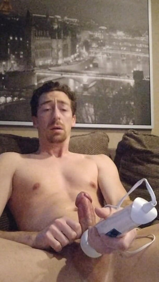 Big Daddy Dommmm: First time using Hitachi wand on my dick on camera
