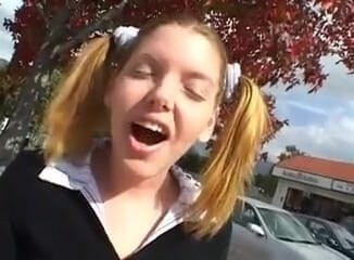 Content Candy: Teen in pigtails gets wet pussy fucked with butt plug