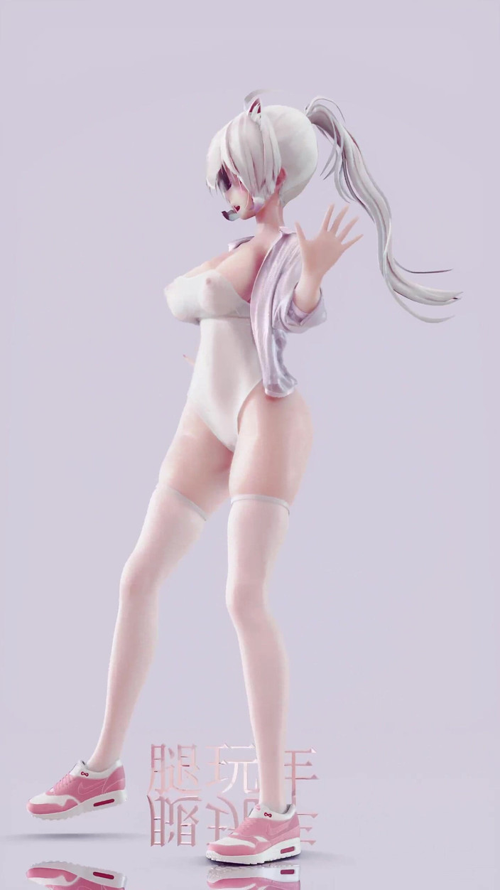 MikuMotion: Sistar - goyangin stoking putih; Swimwear; Striptis; Busty; Long Legs