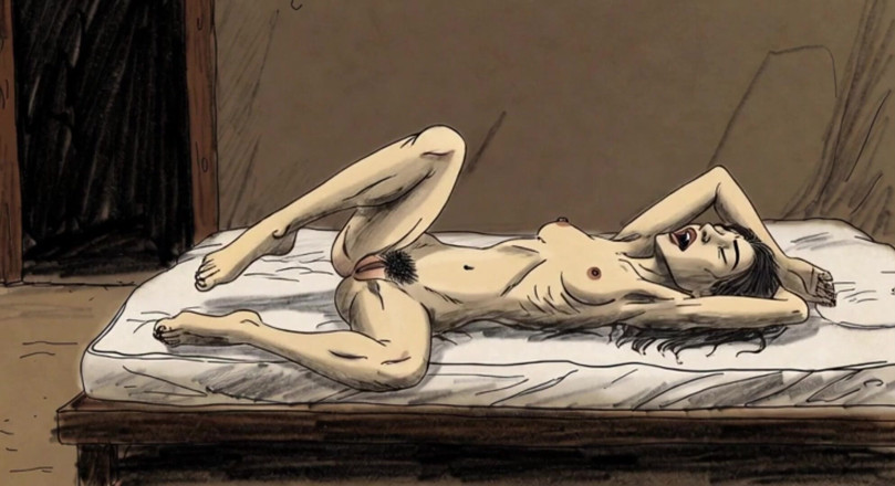 YOUR BEST FANTASY: Super Skinny Woman Masturbation - Dripping Hairy Pussy Close up