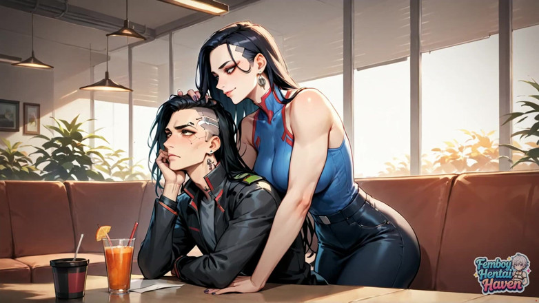Femboy Hentai Haven: Niesamowity, futurystyczny transwestytowy wytrysk booty shot in a sunlit Living...