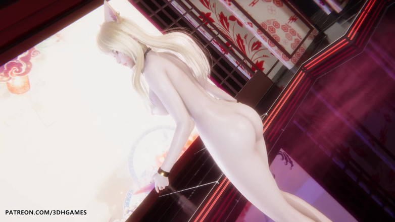 3D-Hentai Games: Mmd Gokuraku Jodo Ahri Sexy Naked Dance League of Legends...