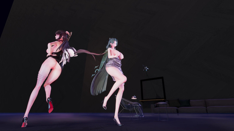 MikuMotion: Mmd Brave Girls-Rollin', tarian pasangan, tarian Korea, pakaian dalam, striptis