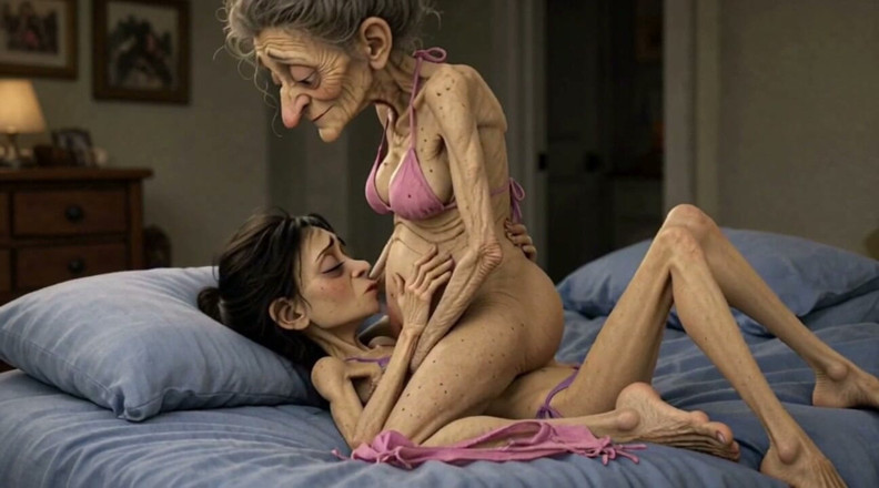 YOUR BEST FANTASY: Old Woman Rubs Her Pussy on a Young Woman