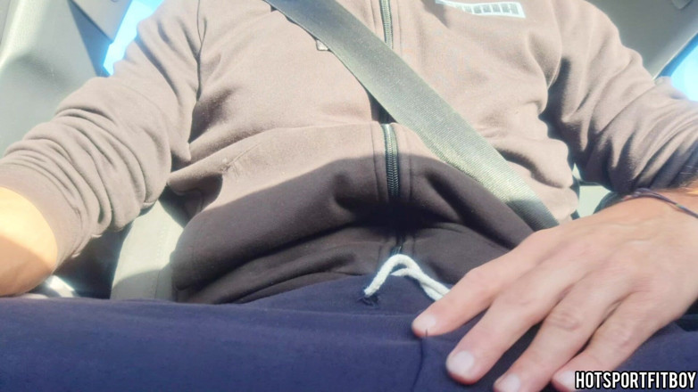 Hotsportfitboy: Risky Car Masturbation Big Cock - Jerk Off in Moving Car...