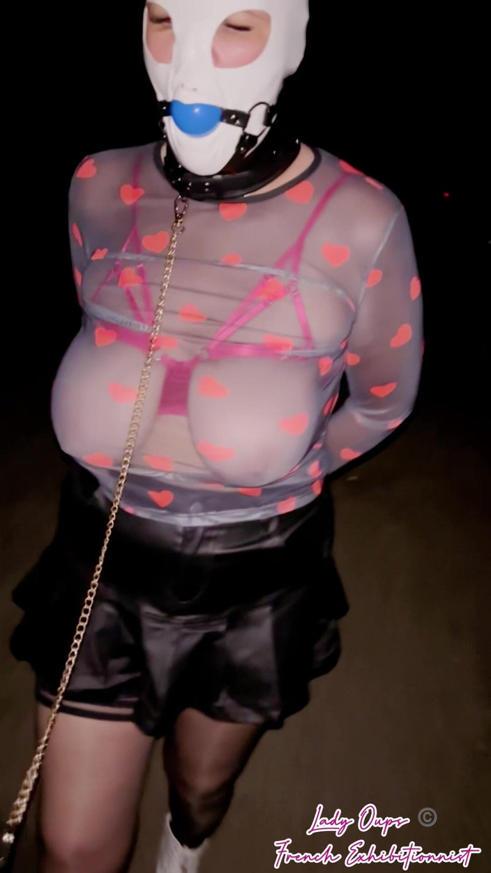 Lady Oups: On a Leash Like a Female Pet with Hood, Gag,...
