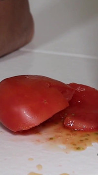 Tomaten zertrümmert