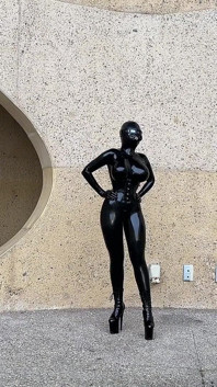 Miss Fetilicious Bts Outdoor Shoot in Heavy Rubber
