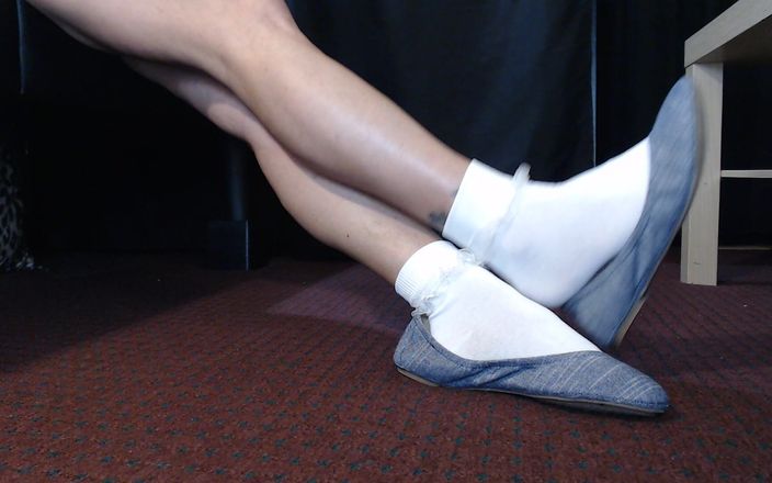 TLC 1992: Calcetines con volantes grises balletflats juego de zapatos