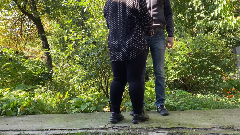 OurFetishLife: Milf licked my cock outside after pissing