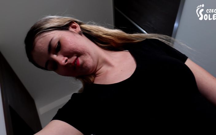 Czech Soles - foot fetish content: Worn White Socks POV Teasing with Her Big Feet