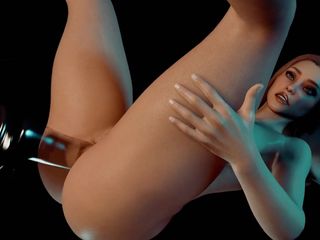 Wraith ward: 巨乳の女の子は肛門ガラスディルドを持っています |3Dポルノ