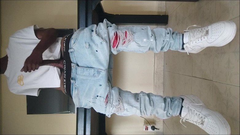 Gay black steel Africa: Černá s obrovským ptákem ve Streetwear honění a mrdce (4)