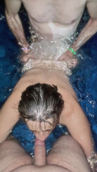 Spanish MILF Threesome at the Pool