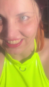 Dominacja plastikowej torby w lateksie minidress POV
