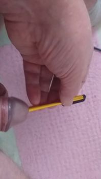 Daddy Stands on the Toilet and Plays with His Penis but a Pen