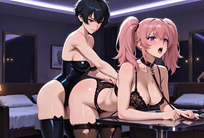 Stories&Anime: "헨타이 유리 레즈 BDSM 지배 - 복종하는 유미와 섹스하는 여주인 Rina