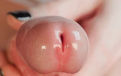 Estremo primo piano macro oliato e sborrata