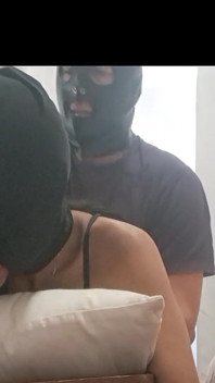 Chairtied, Hooded and Ballgagged I Take a Big Cock on All My Holes